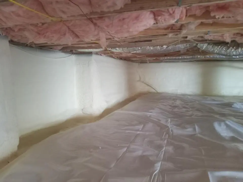 Crawl space encapsulation with closed-cell spray foam for Roof Maintenance in Elko New Market